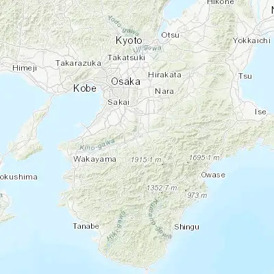 Map showing location of Gojō (34.350000, 135.700000)