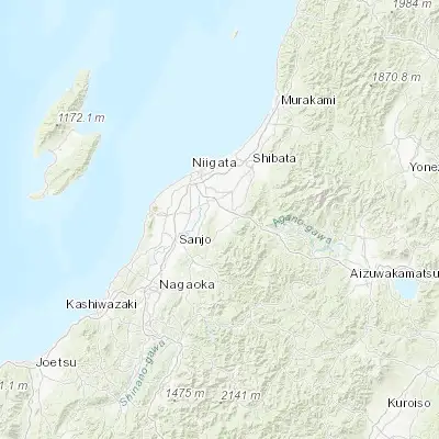 Map showing location of Gosen (37.733330, 139.166670)