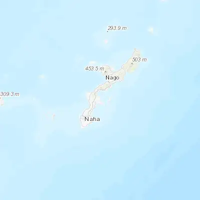 Map showing location of Gushikawa (26.359370, 127.867350)
