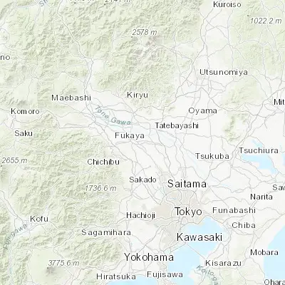 Map showing location of Gyōda (36.140740, 139.460110)
