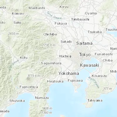 Map showing location of Hachiōji (35.655830, 139.323890)