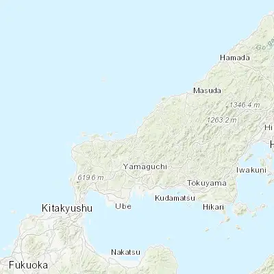 Map showing location of Hagi (34.400000, 131.416670)