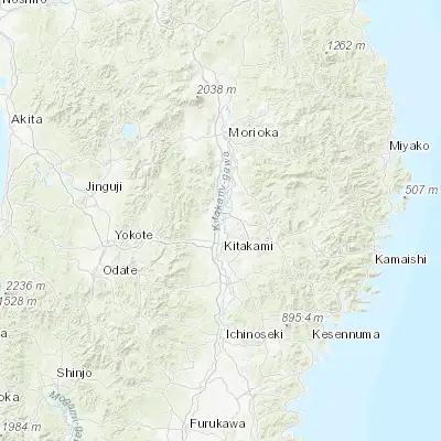 Map showing location of Hanamaki (39.383330, 141.116670)