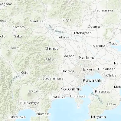 Map showing location of Hannō (35.851940, 139.318060)