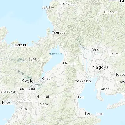 Map showing location of Hikone (35.250000, 136.250000)