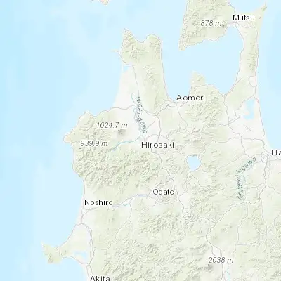 Map showing location of Hirosaki (40.593060, 140.472500)