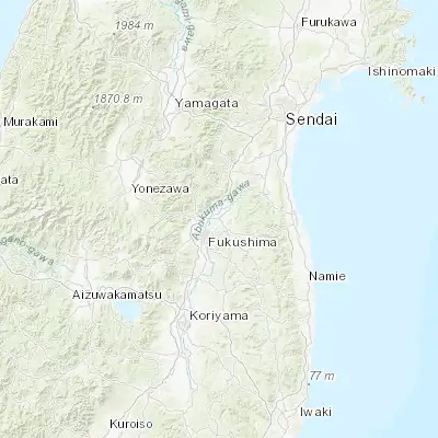 Map showing location of Hobaramachi (37.816670, 140.550000)