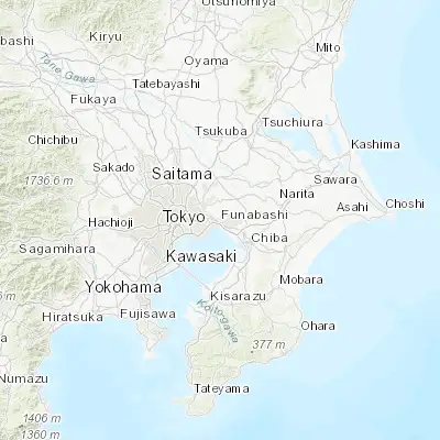 Map showing location of Honchō (35.701290, 139.986480)