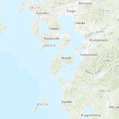 Map showing location of Hondomachi-hondo (32.459930, 130.167130)