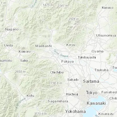 Map showing location of Honjō (36.237800, 139.190230)