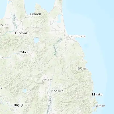 Map showing location of Ichinohe (40.219650, 141.289860)