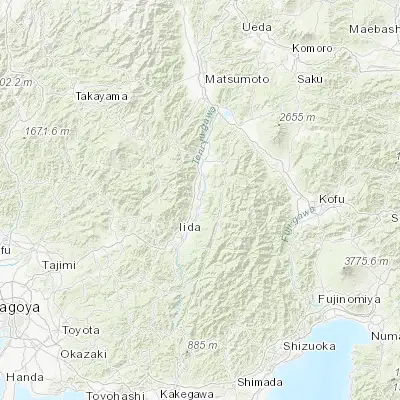 Map showing location of Iijima (35.666670, 137.933330)