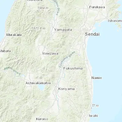 Map showing location of Iizakamachi (37.833330, 140.450000)
