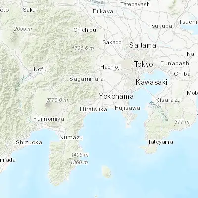 Map showing location of Isehara (35.399320, 139.310190)