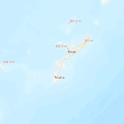 Map showing location of Ishikawa (26.423330, 127.821390)