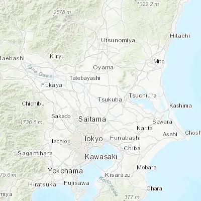 Map showing location of Iwai (36.050000, 139.900000)
