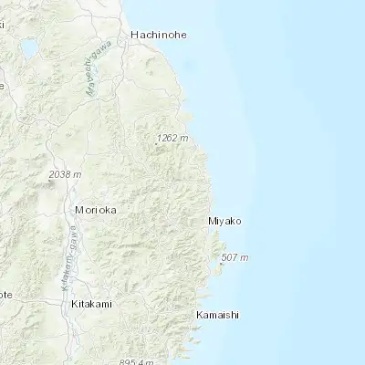 Map showing location of Iwaizumi (39.850000, 141.800000)