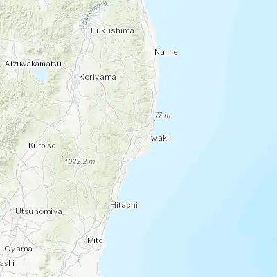 Map showing location of Iwaki (37.050000, 140.883330)