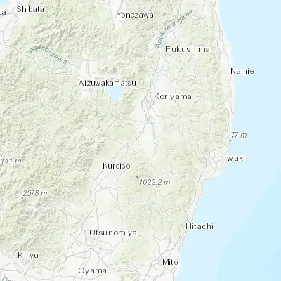Map showing location of Izumizaki (37.159370, 140.296920)