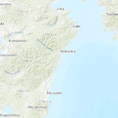 Map showing location of Kadogawa (32.471260, 131.654520)