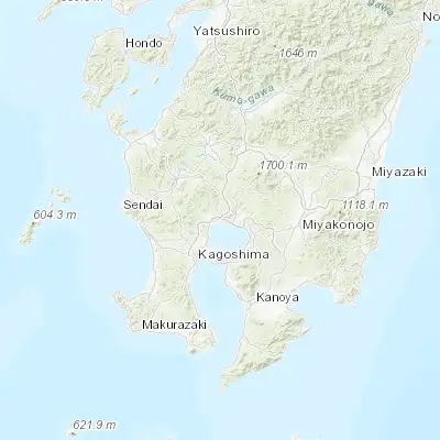 Map showing location of Kajiki (31.733330, 130.666670)