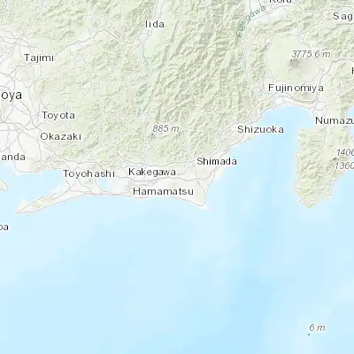 Map showing location of Kakegawa (34.766670, 138.016670)