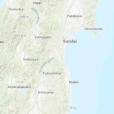 Map showing location of Kakuda (37.974510, 140.772020)