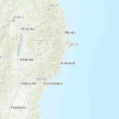 Map showing location of Kamaishi (39.276940, 141.868010)