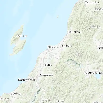 Map showing location of Kameda-honchō (37.872140, 139.109900)