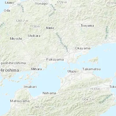 Map showing location of Kamogatachō-kamogata (34.537450, 133.589670)