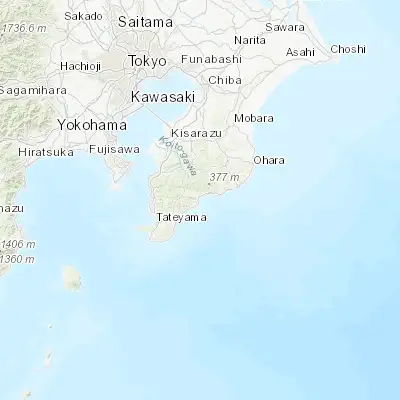 Map showing location of Kamogawa (35.096900, 140.100300)
