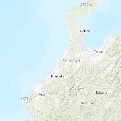 Map showing location of Kanazawa (36.600000, 136.616670)
