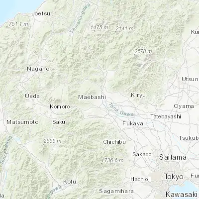 Map showing location of Kanekomachi (36.410970, 138.996210)