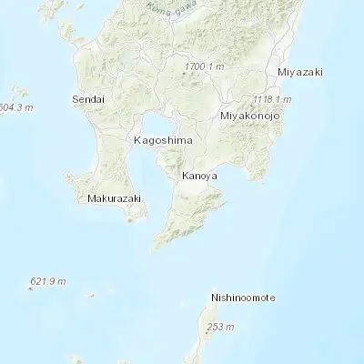 Map showing location of Kanoya (31.383330, 130.850000)