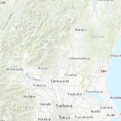 Map showing location of Kanuma (36.550000, 139.733330)