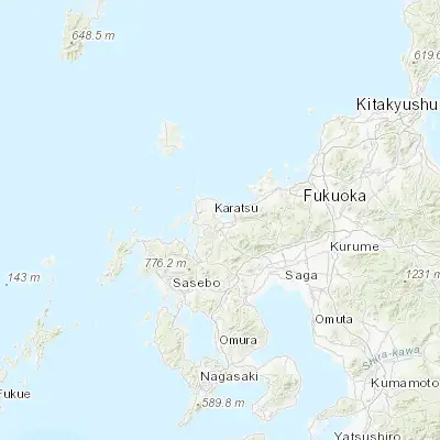 Map showing location of Karatsu (33.442500, 129.969720)
