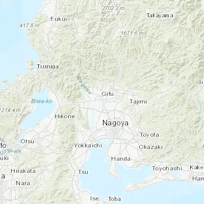 Map showing location of Kasamatsuchō (35.366670, 136.766670)