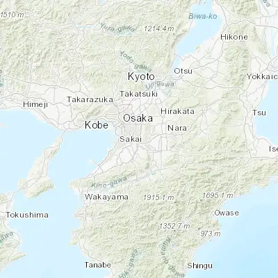 Map showing location of Kashihara (34.583330, 135.616670)
