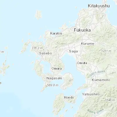 Map showing location of Kashima (33.106110, 130.090560)