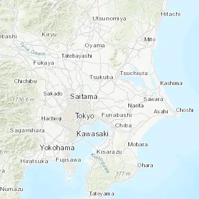 Map showing location of Kashiwa (35.862240, 139.977320)