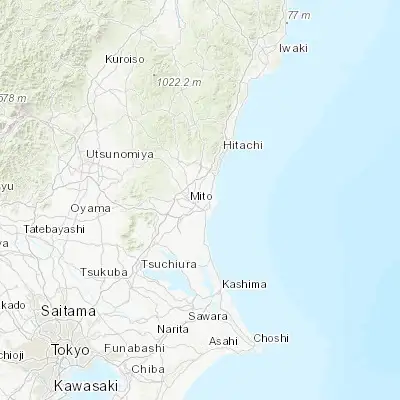 Map showing location of Katsuta (36.383330, 140.533330)