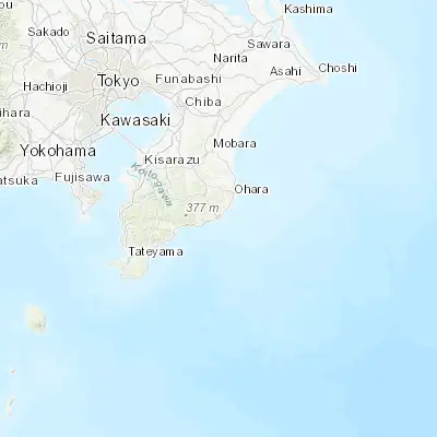 Map showing location of Katsuura (35.146210, 140.315070)