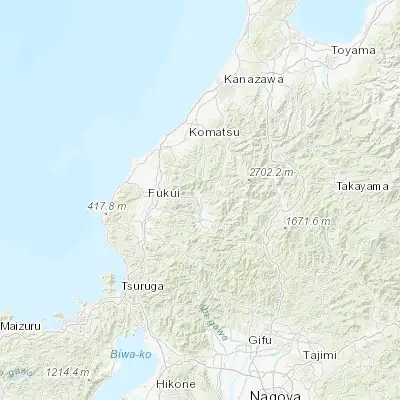 Map showing location of Katsuyama (36.061730, 136.501010)