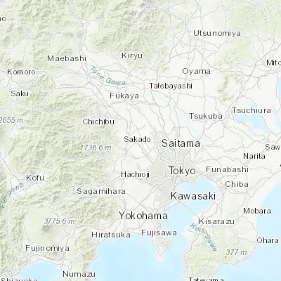 Map showing location of Kawagoe (35.908610, 139.485280)