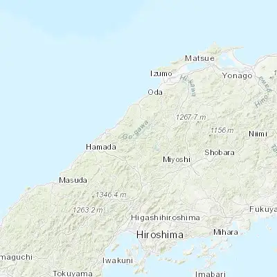 Map showing location of Kawamoto (34.983330, 132.500000)