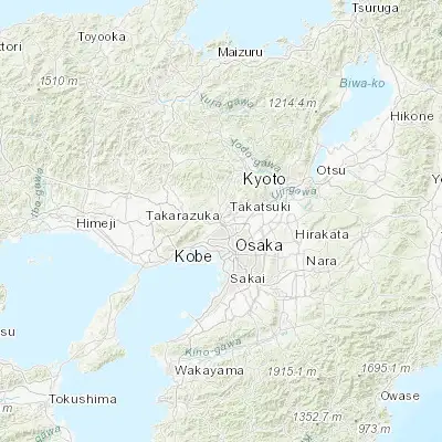 Map showing location of Kawanishi (34.816670, 135.416670)
