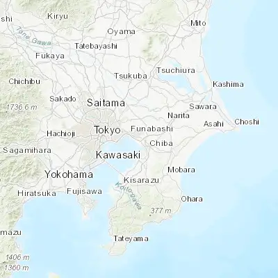 Map showing location of Kemigawa (35.650000, 140.066670)