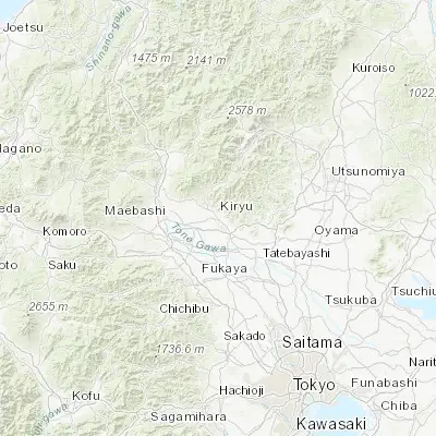 Map showing location of Kiryū (36.400000, 139.333330)