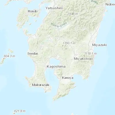 Map showing location of Kokubu-matsuki (31.733330, 130.766670)