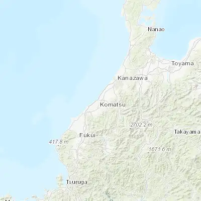 Map showing location of Komatsu (36.402630, 136.450880)